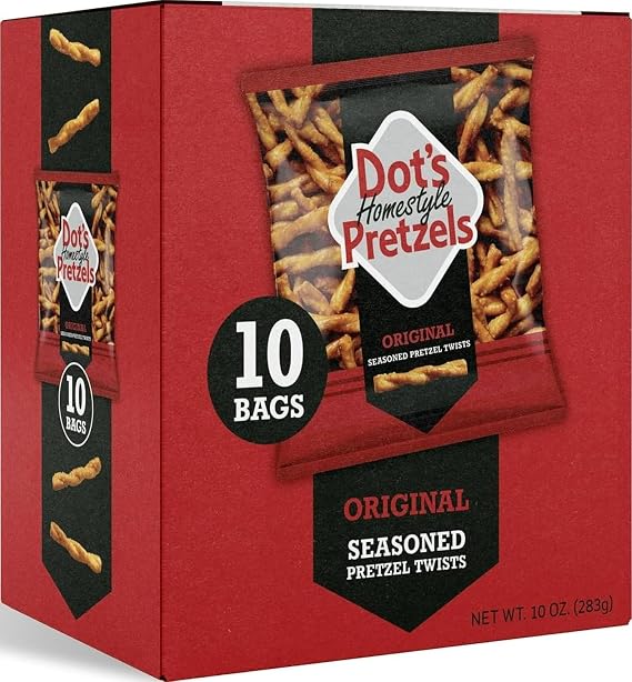 Dot's Pretzels Original Seasoned Pretzel Twists Snack Bags, 1 oz, 10 ct