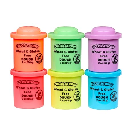 Colorations Wheat & Gluten-Free Neon Dough, 6 Colors (2 oz Each), Non-Toxic