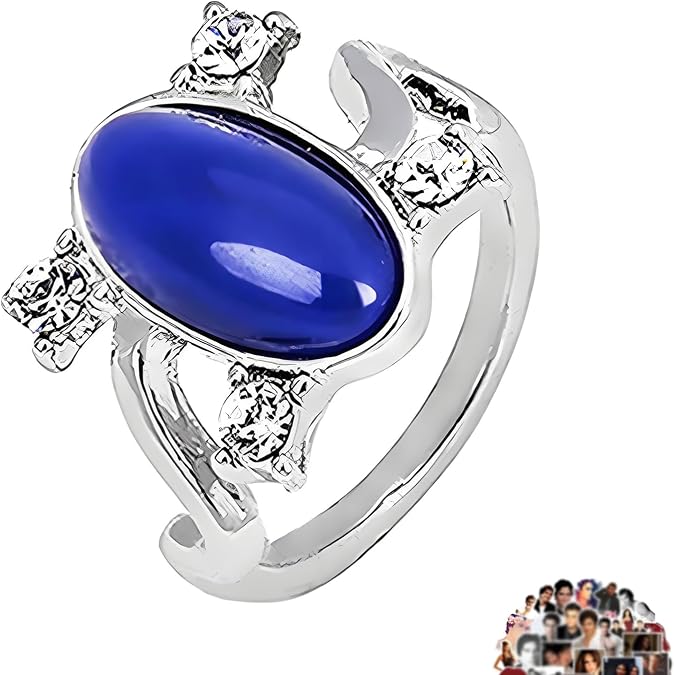 UoYu The Vampire Jewelry Elena Sapphire Crystal Daylight Ring for Fans Men Women with Stickers Total 21 pcs