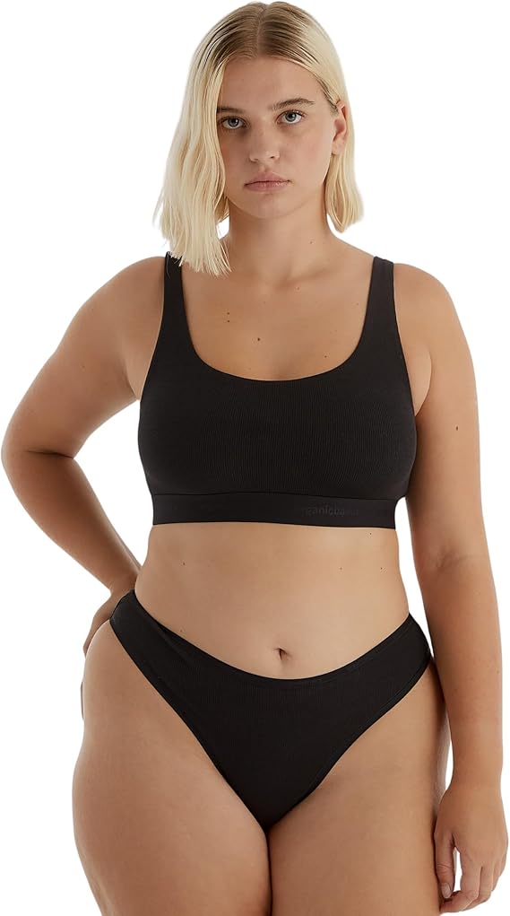Organic Basics Women's Core Ribbed Cotton Thong Underwear