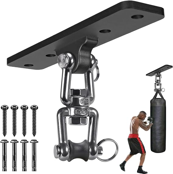 Kipika Heavy Bag Hanger Wall Mount Punching, Rotatable Heavy Duty Boxing Bag Bracket for Home Gym Indoor, Adjustable Length for Kickboxing Bag, Muay Thai Bag,Speed Bag