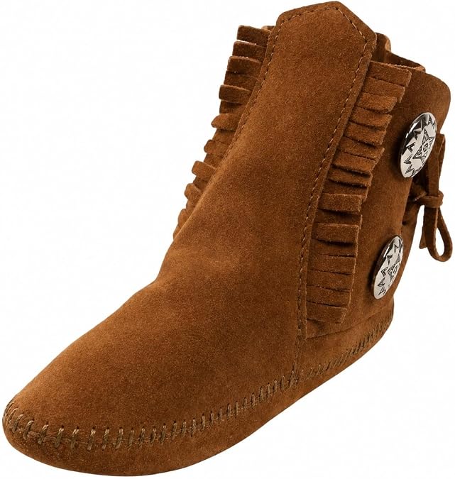Minnetonka Women's Two Button Softsole Leather Ankle Boot