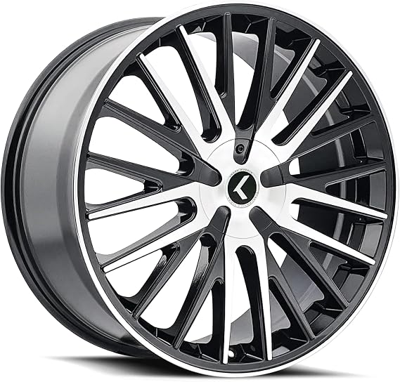 Kraze KR185 Double Down 22x8.5 5x4.5"/5x120 +38mm Black/Machined Wheel Rim