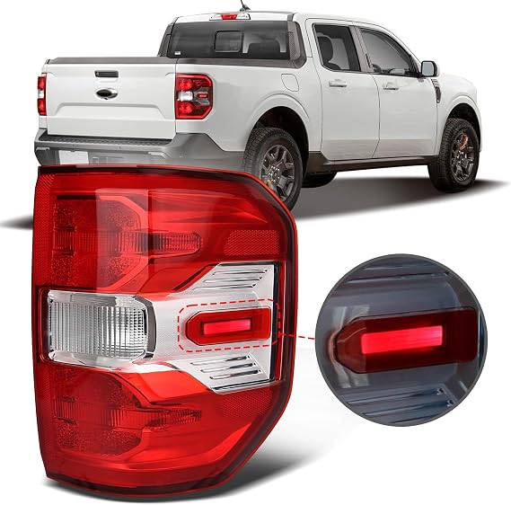 LED Tail Lights Compatible with Ford Maverick XL XLT 2022 2023 2024 2025 Rear Brake Lamp Signal Assembly OE:NZ6Z13404A (2022-2024 LED Type, Right Passenger Side)