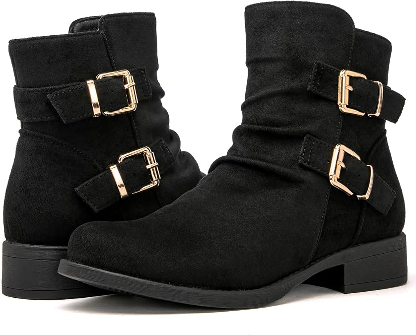 GLOBALWIN Women's Ankle Boots Fashion Booties For Women Low Heel