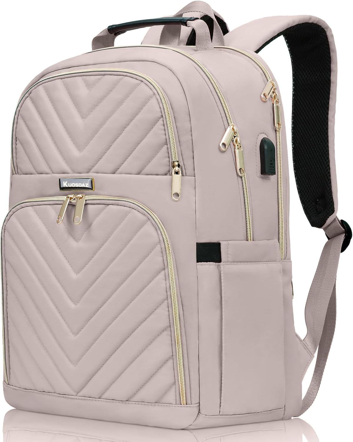 Backpack for Women, School Backpacks for Teen Girls, Stylish Cute Laptop Backpack, Teacher Student College Bookbags with USB Charging Port, Light Dusty Pink