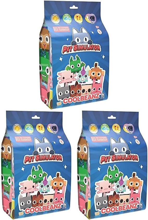 Pet Simulator Roblox Series 1,2 & 3 Limited Edition Cube Plush - Lucky Blind Box's, Bundles, Blind Bags & Figures - (Coolbeanz 4" 12cm Blind Bag Plush with DLC - 3 Pack)