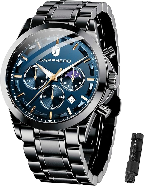 BENYAR By Men's Watch Watches Men's Waterproof Men's Watches Chronograph Men's Watch for Men Gold/Silver/Blue/Black Elegance Leather Strap / Stainless Steel Quartz Birthday/Christmas