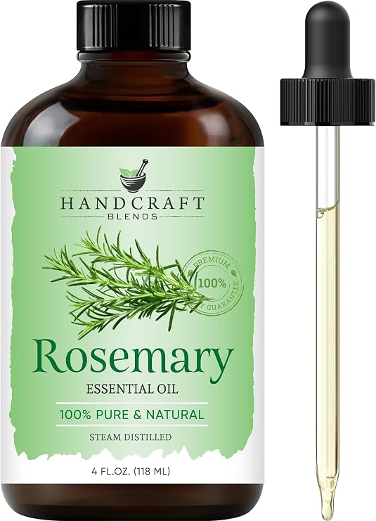 Handcraft Blends Rosemary Essential Oil Huge 4 Fl Oz 100% Pure and Natural Premium Grade Essential Oil for Diffuser and Aromatherapy, Skin, Massage, Candle and Soap Making Fragrance