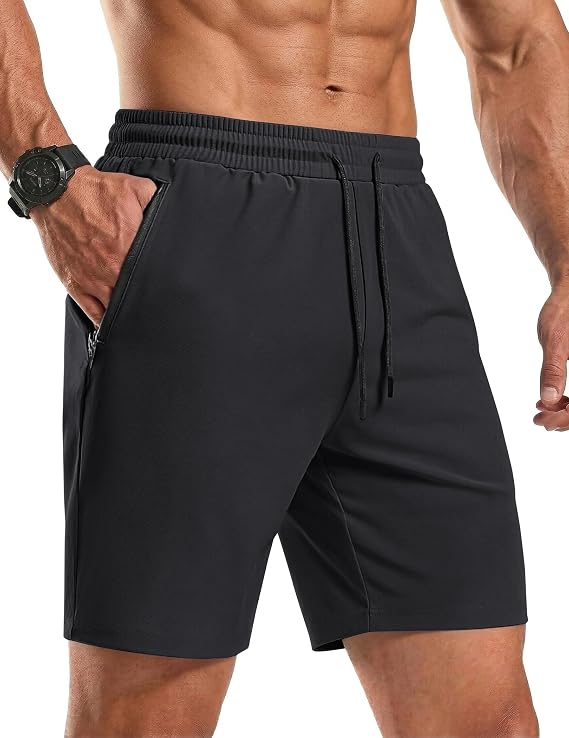 COOFANDY Men's Gym Workout Shorts Quick Dry Athletic Loose-Fit Lightweight Running Shorts with Zipper Pockets