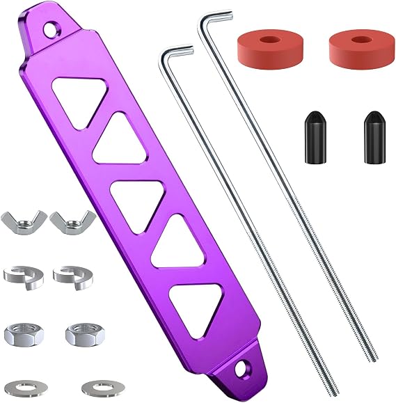 BFXM Battery Hold Down, Purple Battery Tie Down 8.5" Triangular Five-Hole