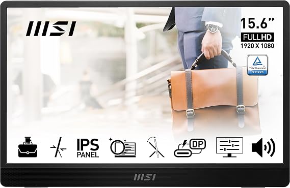 Msi Pro MP161 E2 15.6" 4ms (GTG) 60Hz Adaptive-Sync IPS Full HD Taşınabilir Monitör