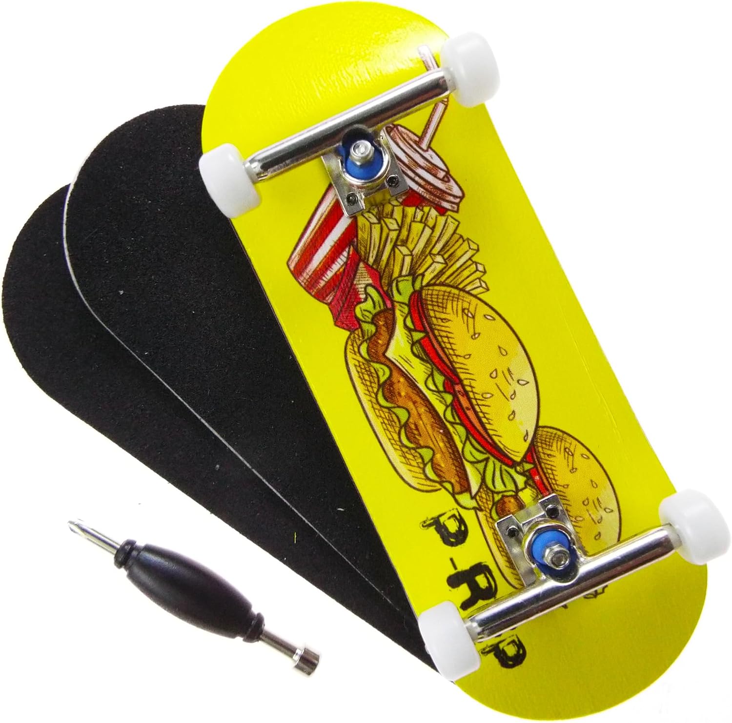 P-REP V2 Complete - Solid Performance Complete Wooden Fingerboard - Series 4 Graphic (34mm x 97mm, Cheeseburger Cheeseburger)