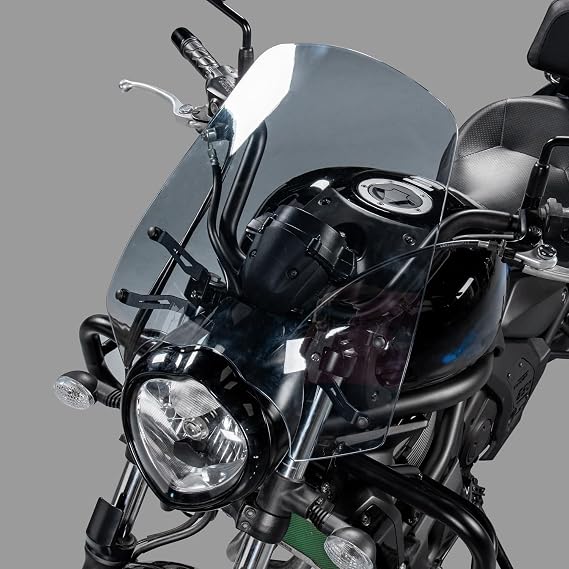 Motorcycle Large Windshield Airflow Wind Deflector Front Fairing Pare-brise Protector for Ka-wasaki Vulcan VN S 650 VN650 EN650 2015 2016 2017 2018 2019 2020 2021 2022 2023 2024(Light Smoke)