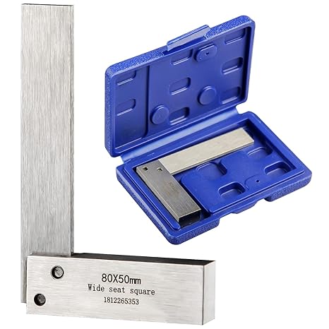 Machinist Square Set Engineer 90 Right Angle Precision Ground Hardened Steel Angle Ruler 80x50mm