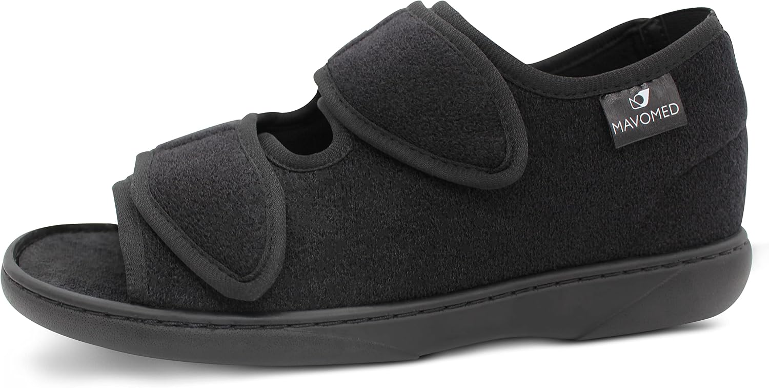 mavomed dressing shoes for men and women black health shoes for seniors diabetes and hallux valgus