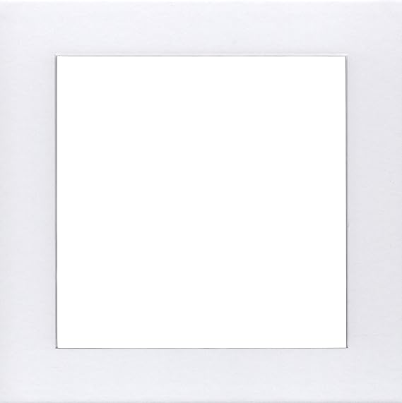 Pack of 5 16x16 Square White Picture Mats with White Core Bevel Cut for 12x12 Pictures