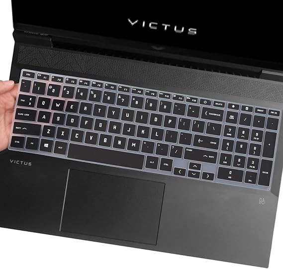 Keyboard Cover Skin for HP Victus Gaming Laptop 15.6" 15-fb0028nr/fa0025nr/fa0031dx/fa0747nr 15t-fa000 15z-fb000,HP Victus 16.1" Laptop 16-d0020nr/d0030nr/d1010nr/e0010nr/e0020nr Protector-Black...