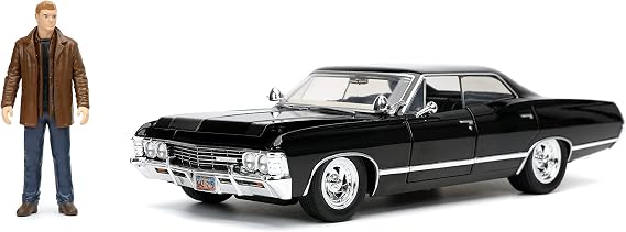 Jada Supernatural 1:24 1967 Chevy Impala Die-cast Car w/Dean Winchester Die-cast Figure, Toys for Kids and Adults