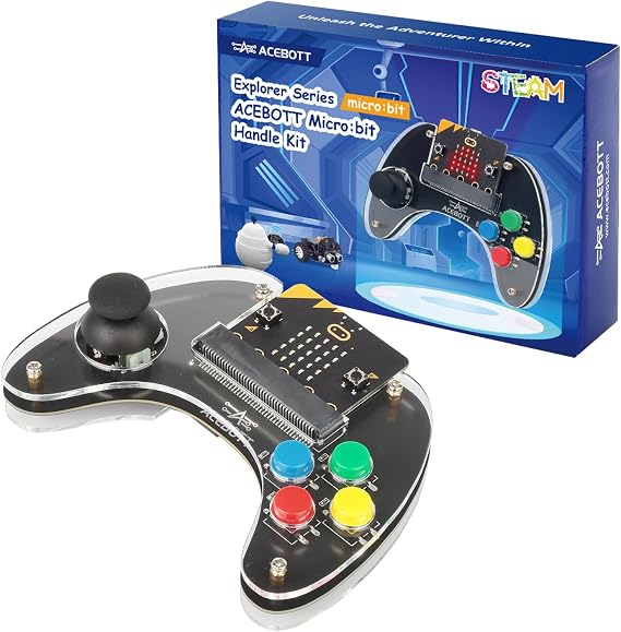 ACEBOTT Wireless Controller for Micro:bit Kit, STEM Kit Coding Robot kit Compatible with Makecode, Remote Control for Programming Learning, Gifts for Kids and Teens(Included Micro:Bit)