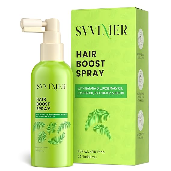 Svvimer Hair Boost Spray - with Rosemary Batana Oil Biotin for Hair Loss and Thinning - Thicker Fuller Longer - for Women and Men 2.7 Fl Oz (Pack of 1)" since unit on hand is Hair Boost Spray.