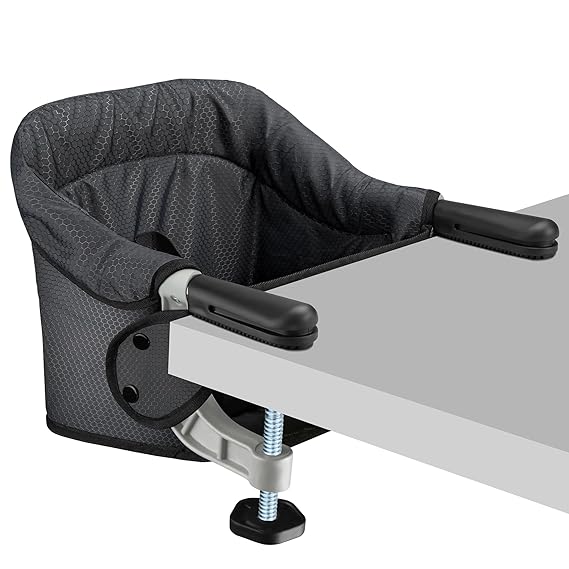 Toogel Hook On High Chair, Foldable Travel Clip Seat for 6-36 Months, Black