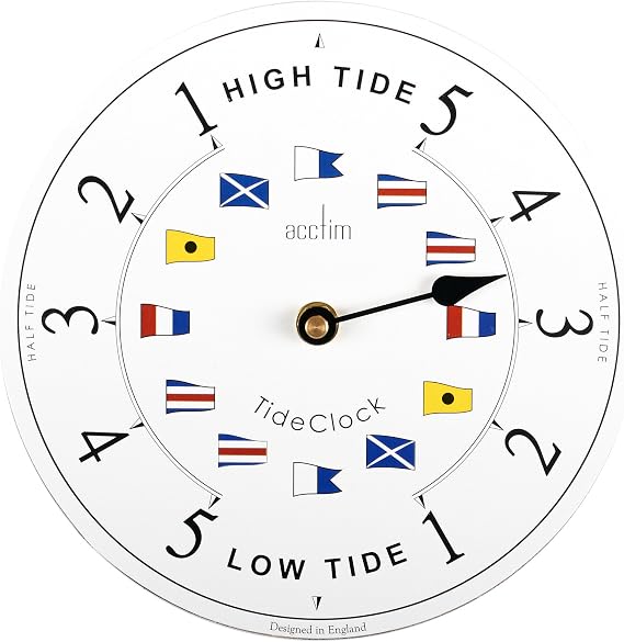 Acctim RYDE Tidal Wall Clock High & Low Tide White 20cm