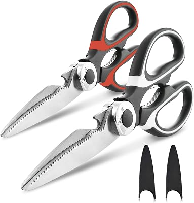 Kitchen Shears,RageCraft 2-Pack Kitchen Premium Heavy Duty dishwasher safe Scissors,Super-Sharp Scissors,Multipurpose Stainless Steel Scissors for Chicken,Poultry Meat,Fish,Vegetables,Herbs