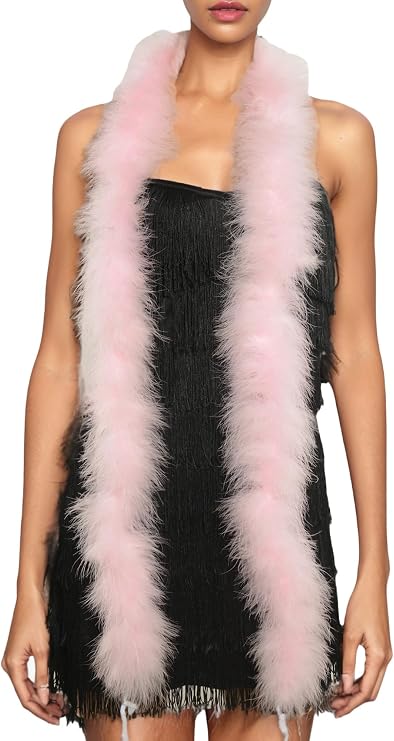 72" Long Fluffy Marabou Feather Boa for Women DIY Craft Home Decor 30g