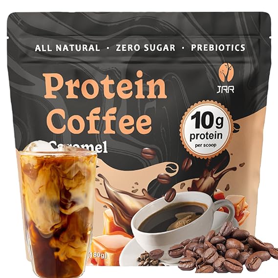JRR Caramel Protein Coffee Powder Premium Whey Protein & 100% Natural Cold Brew Coffee Keto, Low Carb, Zero Sugar, No Artificial Flavors or Sweeteners, 10 Servings (1pc)
