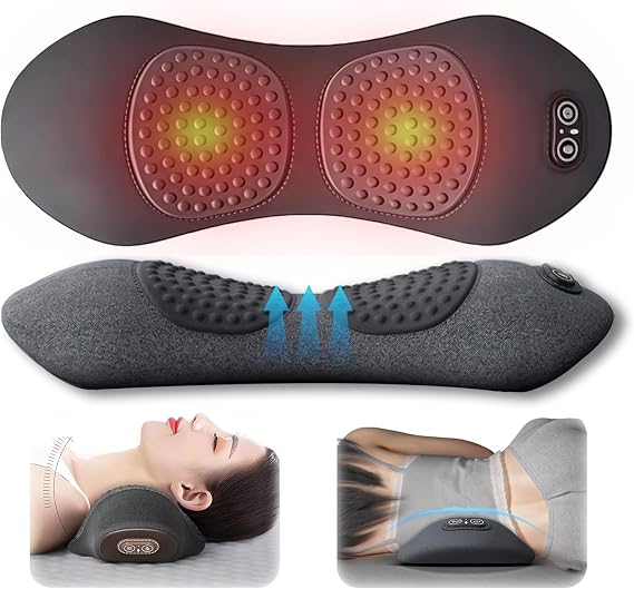 Ultra-Comfort Triple Fusion Back Massager, 2026 New Triple Fusion Massager for Sciatica, with Electric Traction Lifting & Heat Compress, All-Round Support, Relieve Neck/Shoulder Discomfort (Black)