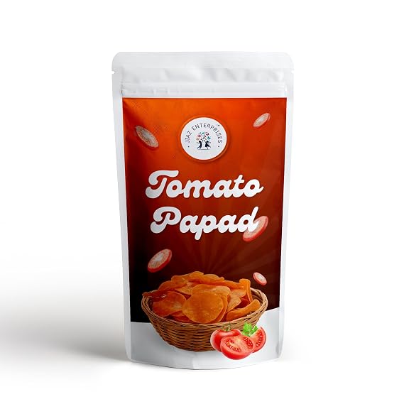 Jiaz Enterprises Homemade Tomato Papad | Vadagam | Tomato Applam | 7.05 Ounce (200g) | Healthy and Crunchy | No Artificial Colours | Ready to Fry