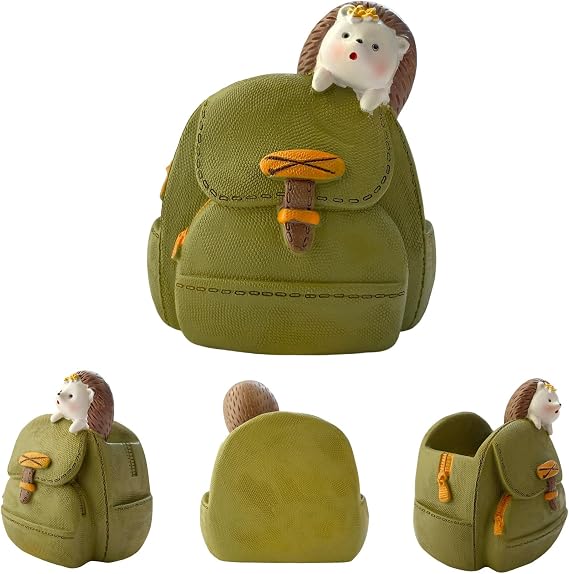 Cute Small Pen Pencil Holder, Kawaii Resin Cat Dog Dinosaur Rabbit Animal Paper Clip Toothbrush Mini Storage Organizer Office Desk Decorations