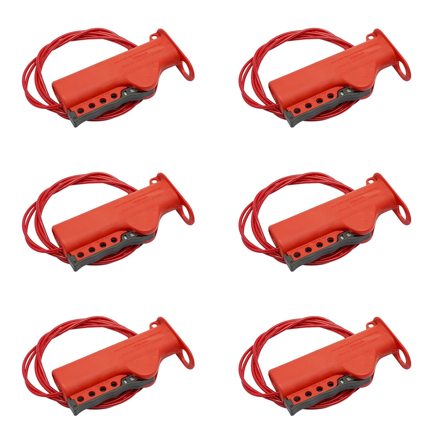 Lockout Tagout Cable Lock, 6 Pack Adjustable Cable Lock, Red Lockout tagout Cable with 316 Diameter, 8 Length Lockout Cable, OSHA Compliant Cable Lock Loto