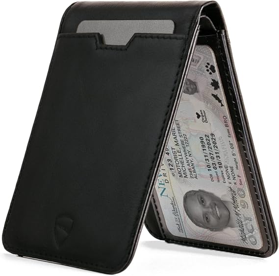 Vaultskin MANHATTAN ID Thin Leather Wallet with RFID Blocking and ID Window
