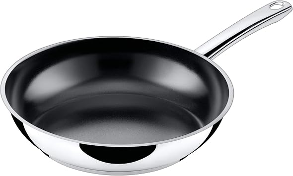 Silit 24cm Stainless Steel Modern Saute Fry Pan with Non-Stick Coating, Silver