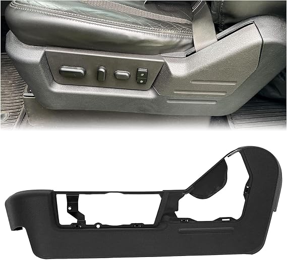 ECOTRIC Driver Side Seat Bezel Compatible with 09-14 Ford F150 Mark LT | Front driver side; Replacement for 9L3Z-1662187-EA; NOT Fit for Manually Adjusting & Super Cab Power Seats