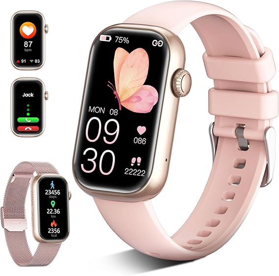 LIGE Fitness Tracker- Smart Watches for Women with 1.47" HD, IP68 Waterproof, 7+ Days Battery, 24+ Exercises Activity Tracker Fitness Watches, Fitness Smart Watch Android iOS (Pink)