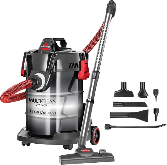 BISSELL MultiClean Wet/Dry Garage and Auto Vacuum, 2035M | Red color; multi-purpose wet/dry cleaning for garage floors, auto interiors & workshop debris