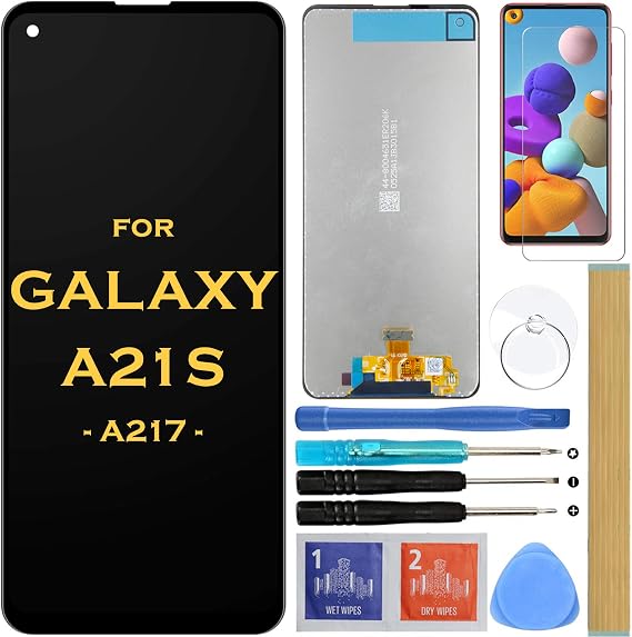 Screen Replacement LCD Display Touch Digitizer Assembly for Samsung Galaxy A21S 2020 A217 SM-A217F/DS SM-A217M/DS SM-A217F/DSN 6.5" (Black)