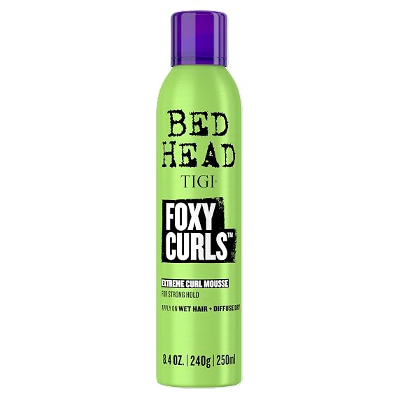 Bed Head by TIGI Foxy Curls Extreme Curl Mousse, Curl-Defining and Anti-Frizz Styling Mousse for Strong Hold, 8.4 oz