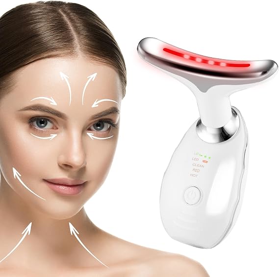 ACWOO Face Massager, Face Lifting Device, 7 Color Electric Skin Tightening Machine Neck Lift, Anti-Wrinkle Face Device with 45±5°C Heat EMS Massage and 3 Mode, Eye Sculptor for Skin Care, Anti Aging