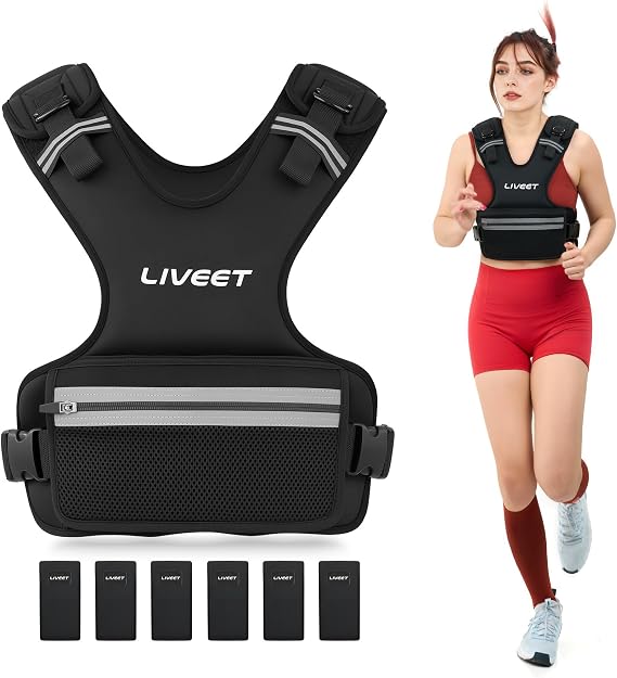 Adjustable Weighted Vest for Women Men,Weighted Vest with Soft Iron Weights