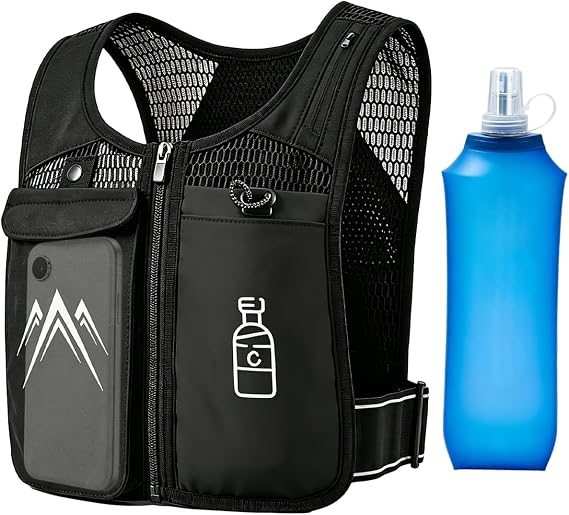 Running Vest with Water Bottle 470 ml Lightweight for Men and Women