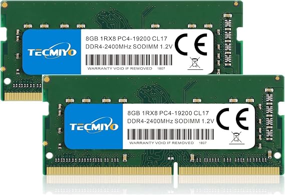 TECMIYO DDR4-2400 (PC4-19200) 16GB 260pin SODIMM CL17 Laptop Memory (2 x 8GB)