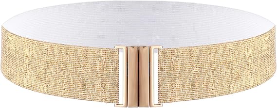 Wide Belts for Women Dresses, Sliver Elastic Belts for Dresses, Vintage Trimmer Belt for Jeans