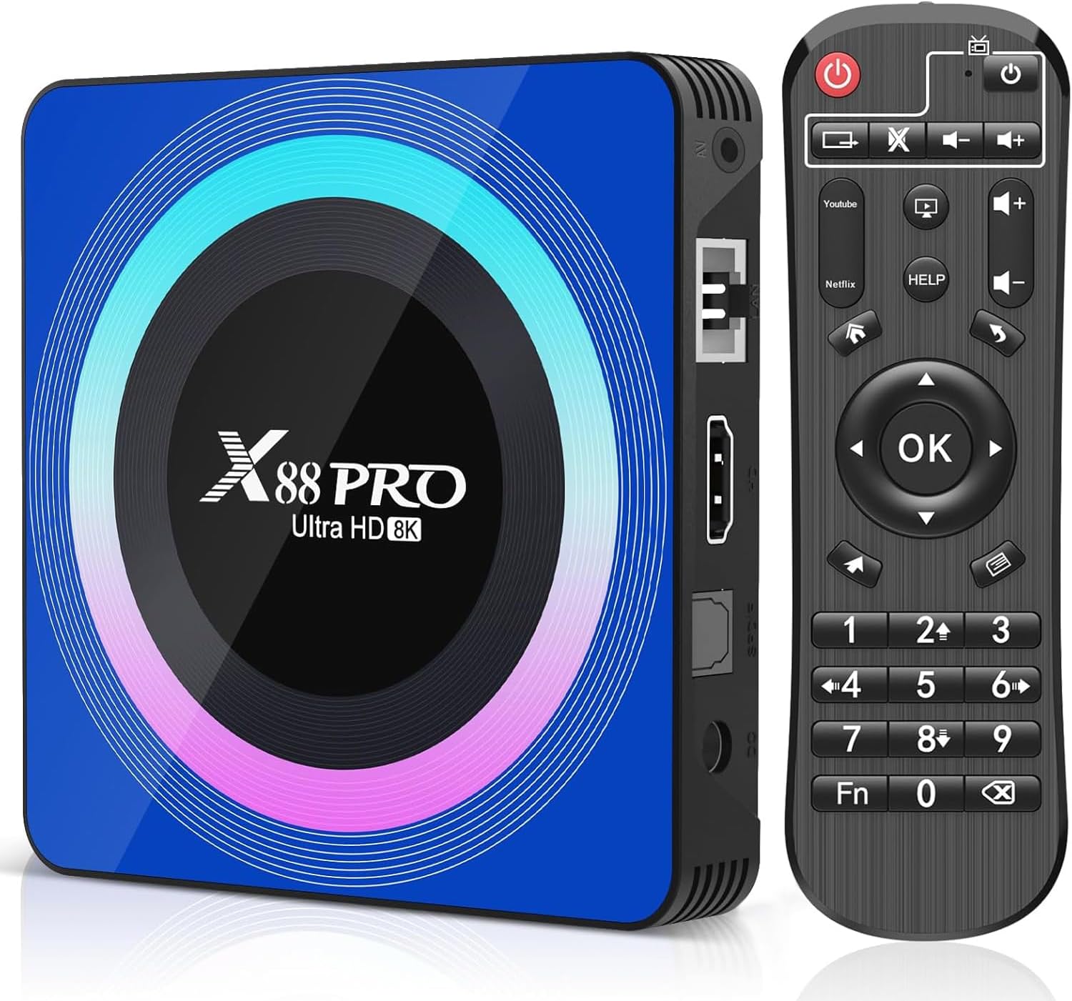 Android tv box,X13 smart tv box Android 13.0 2GB RAM 16GB ROM RK3528 Quad-Core 64bit Cortex-A53 Mali 450 MP2 GPU Support 8K 3D 1080P 2.4/5.0GHz WIFI BT5.0 10/100M Ethernet DLNA USB 3.0 H.265
