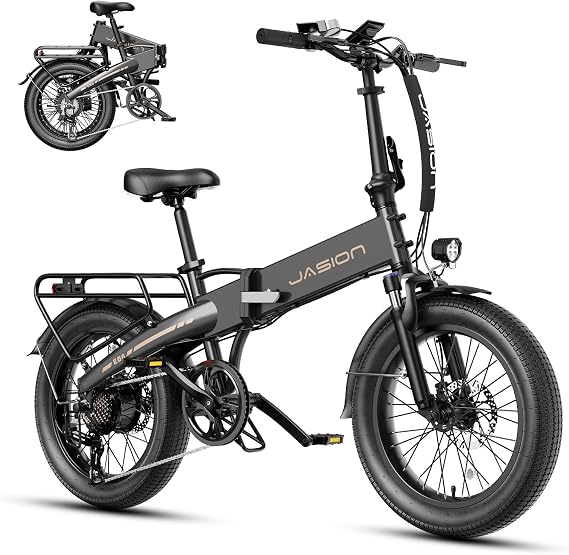 Jasion EB6 Foldable Electric Bike for Adults, Built-in 48V Lithium Battery