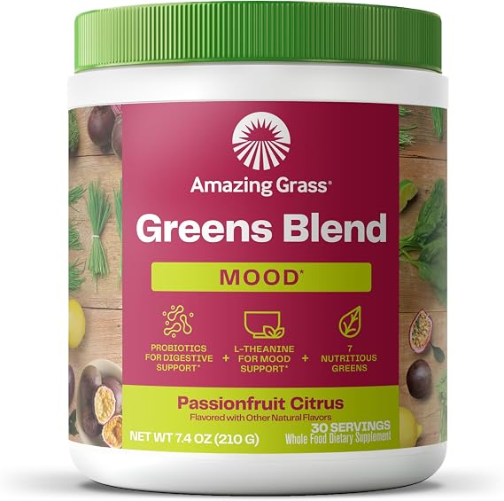 Amazing Grass Greens Blend Mood Passionfruit Citrus, 30 Servings