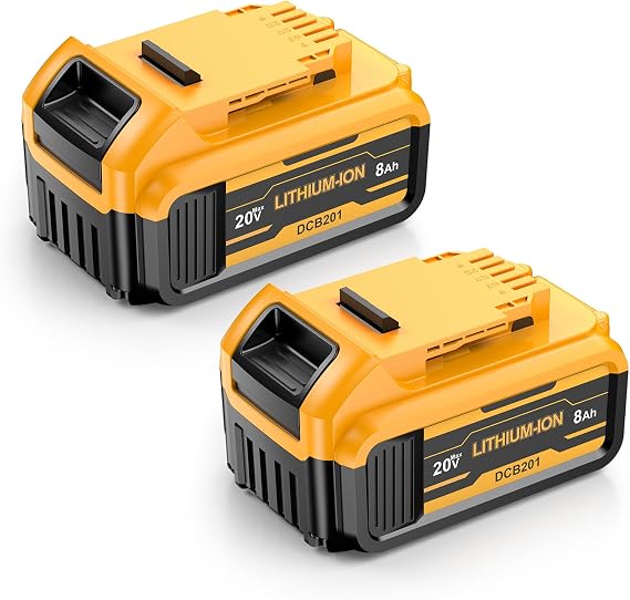 2 Pack 8.0ah Replacement for DeWalt 20v max Battery Lithium Compatible with DCB208 DCB200 DCB206 DCB205 Cordless Power Tools with LED Indicator (Not Made in Dewalt